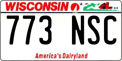 WI license plate 773NSC
