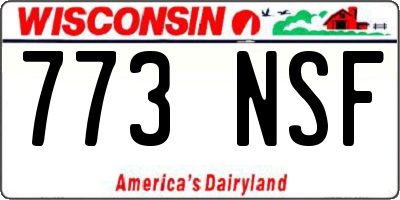 WI license plate 773NSF