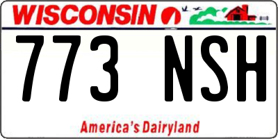 WI license plate 773NSH