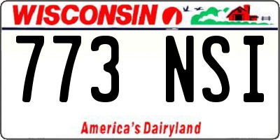 WI license plate 773NSI