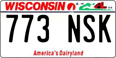 WI license plate 773NSK
