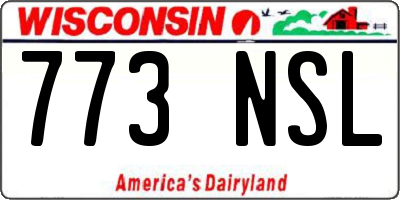 WI license plate 773NSL