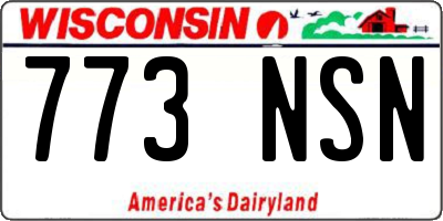 WI license plate 773NSN