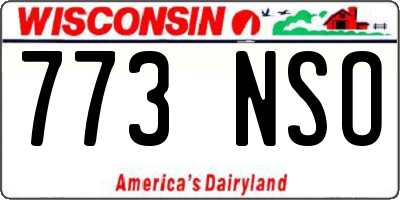 WI license plate 773NSO
