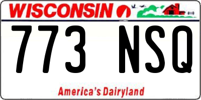 WI license plate 773NSQ