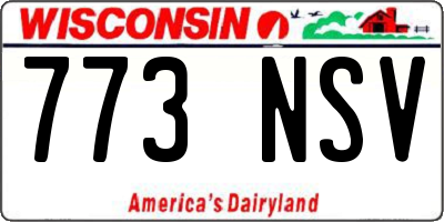 WI license plate 773NSV