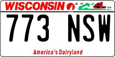 WI license plate 773NSW