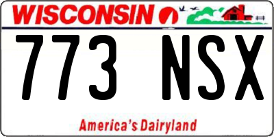 WI license plate 773NSX
