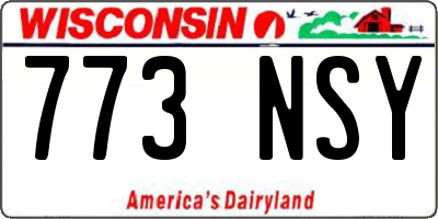 WI license plate 773NSY