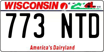 WI license plate 773NTD