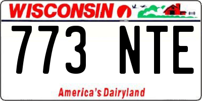 WI license plate 773NTE