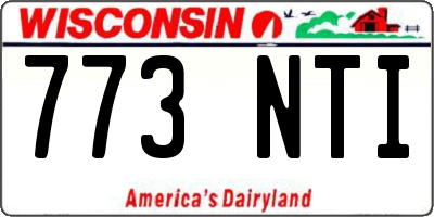 WI license plate 773NTI