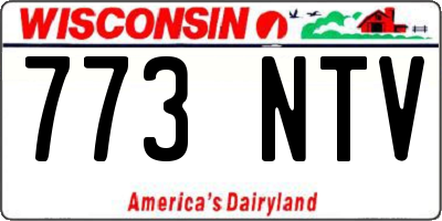 WI license plate 773NTV