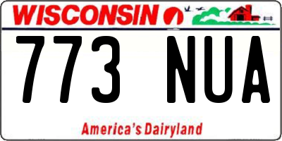 WI license plate 773NUA