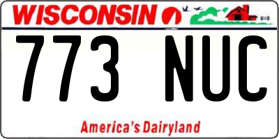 WI license plate 773NUC