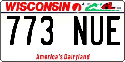 WI license plate 773NUE