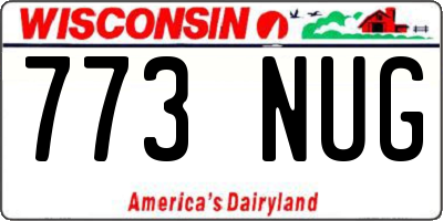 WI license plate 773NUG