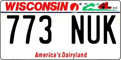 WI license plate 773NUK