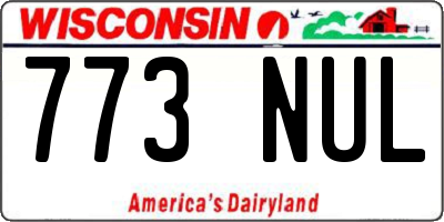 WI license plate 773NUL