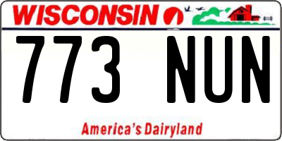 WI license plate 773NUN
