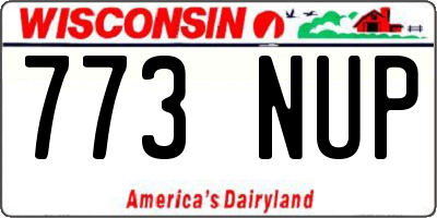 WI license plate 773NUP
