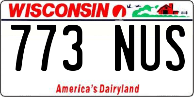 WI license plate 773NUS