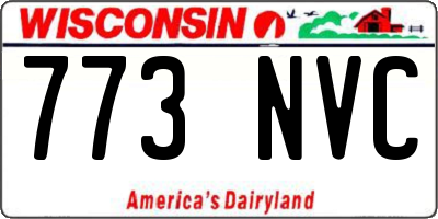 WI license plate 773NVC