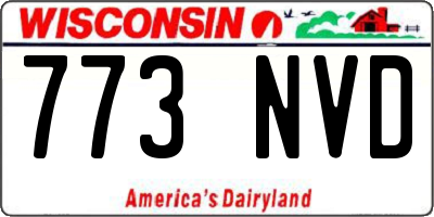 WI license plate 773NVD