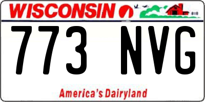 WI license plate 773NVG