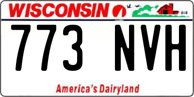 WI license plate 773NVH