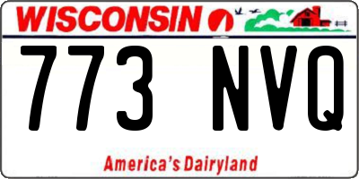 WI license plate 773NVQ