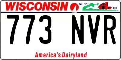 WI license plate 773NVR