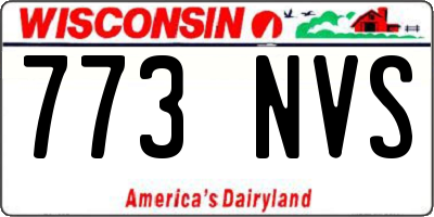 WI license plate 773NVS
