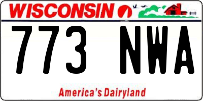 WI license plate 773NWA