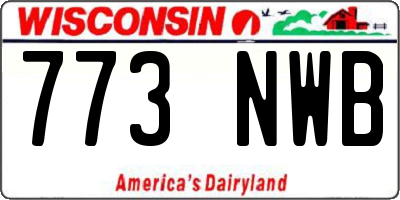 WI license plate 773NWB