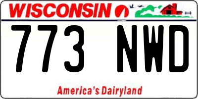 WI license plate 773NWD