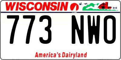 WI license plate 773NWO