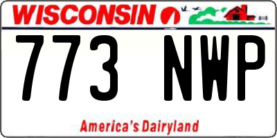 WI license plate 773NWP