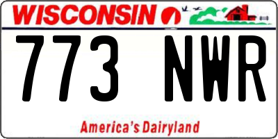 WI license plate 773NWR