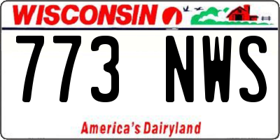 WI license plate 773NWS