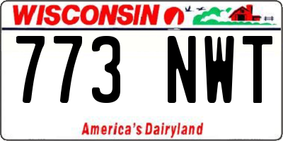 WI license plate 773NWT