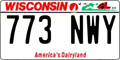 WI license plate 773NWY