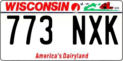 WI license plate 773NXK