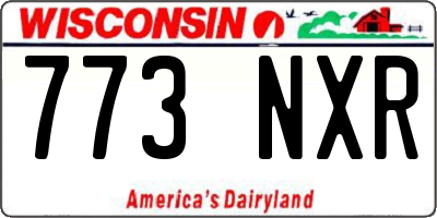 WI license plate 773NXR