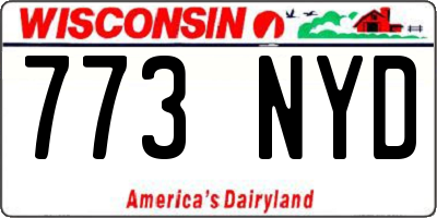 WI license plate 773NYD