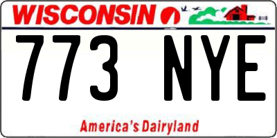 WI license plate 773NYE