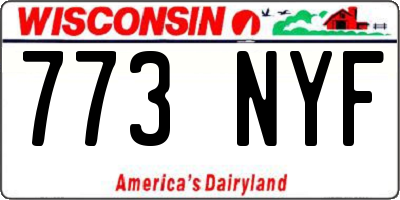 WI license plate 773NYF