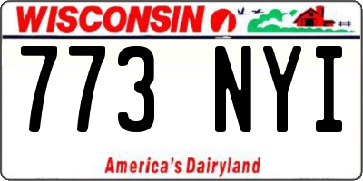 WI license plate 773NYI