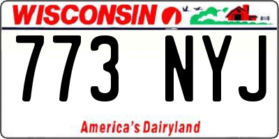 WI license plate 773NYJ