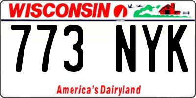 WI license plate 773NYK